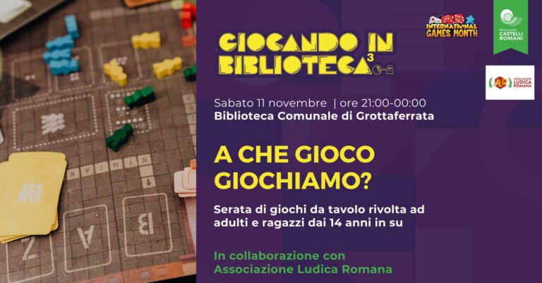 Locandina dell'evento Giocando in Biblioteca 2023